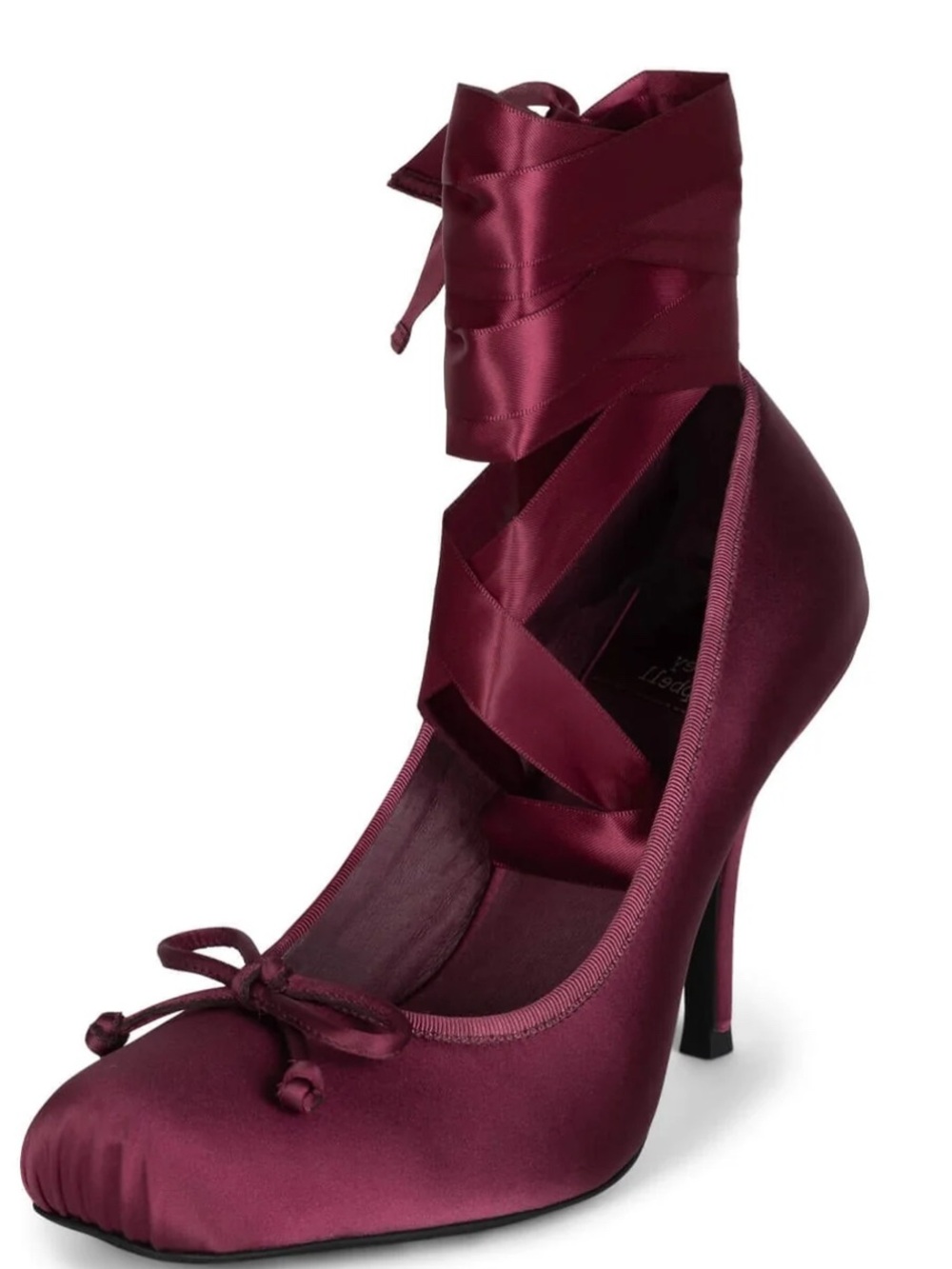 Jeffrey Campbell Wine Satin Wrap-Ankle Pump